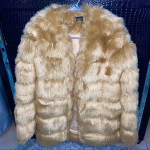 Nude Faux Fur Bubble Coat